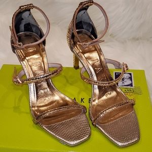 Ted Baker Triam Metallic leather Strap high heels Sandals, Shoes